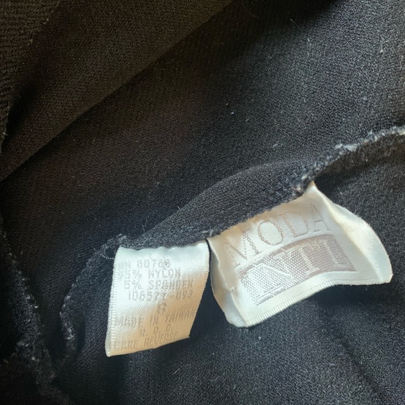 Vintage 90’s Moda Intl Black Jumpsuit Sz Small Pre-Owned 95% Nylon 5% Spandex - Picture 9 of 12